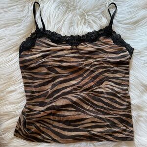 Vintage Victoria's Secret Shimmer Animal Print Camisole Medium